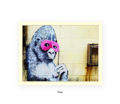 Ape Mask Banksy Art Print