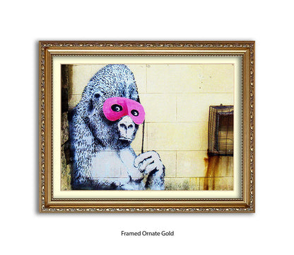 Ape Mask Banksy Art Print