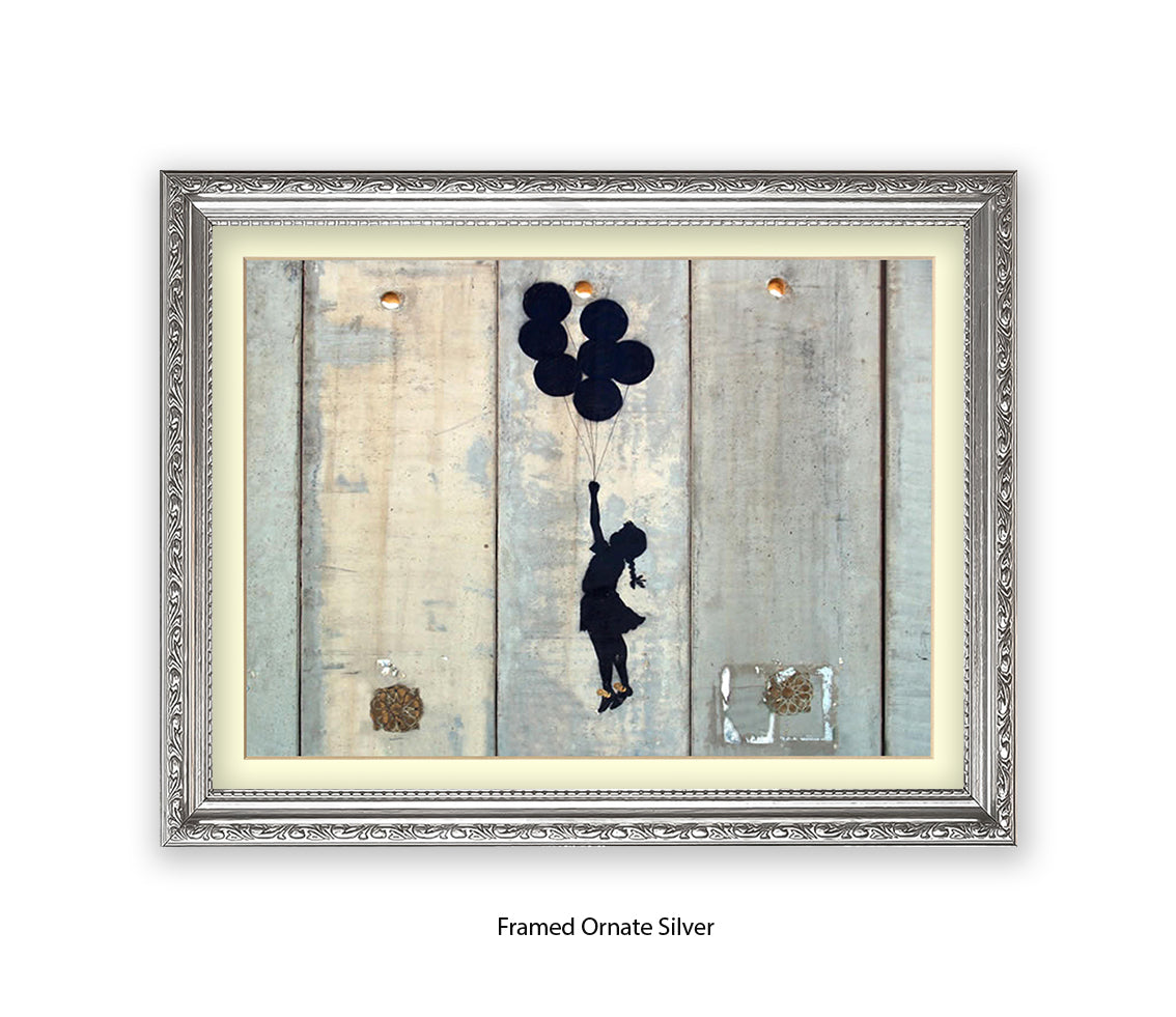 Balloons Girl Gaza Wall Banksy Art Print