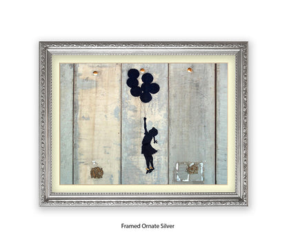 Balloons Girl Gaza Wall Banksy Art Print