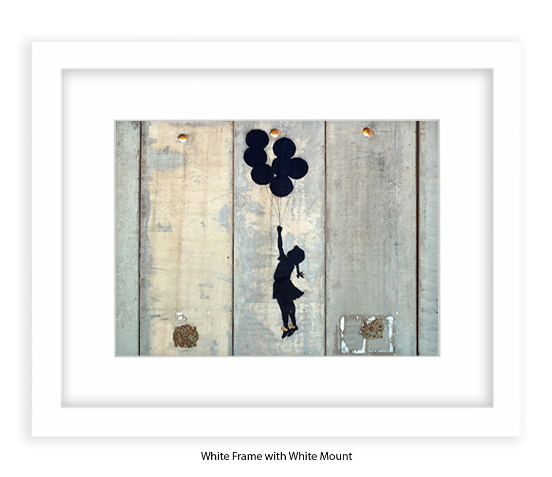 Balloons Girl Gaza Wall Banksy Art Print