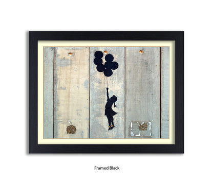 Balloons Girl Gaza Wall Banksy Art Print