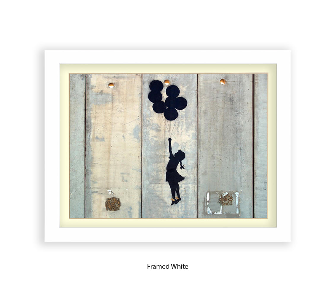 Balloons Girl Gaza Wall Banksy Art Print