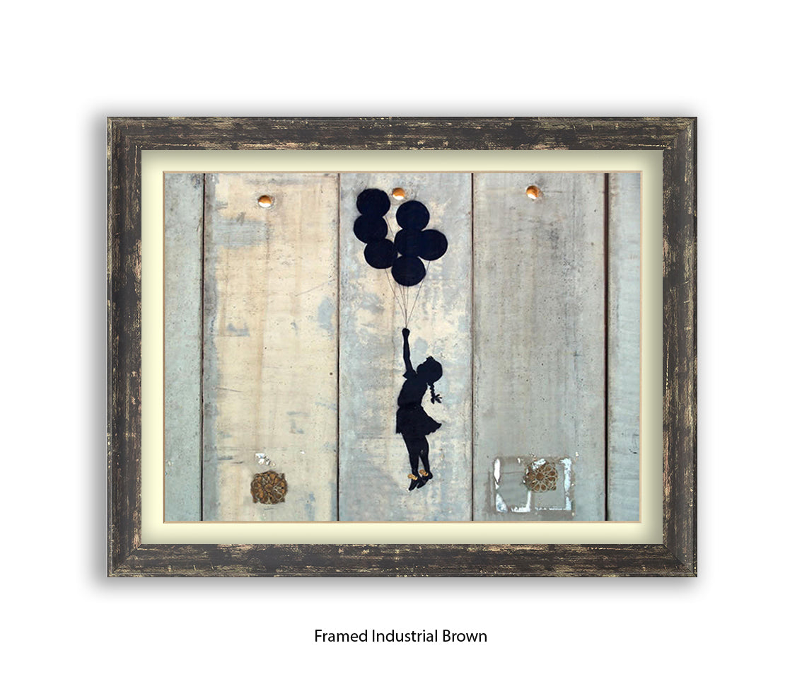 Balloons Girl Gaza Wall Banksy Art Print