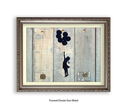 Balloons Girl Gaza Wall Banksy Art Print