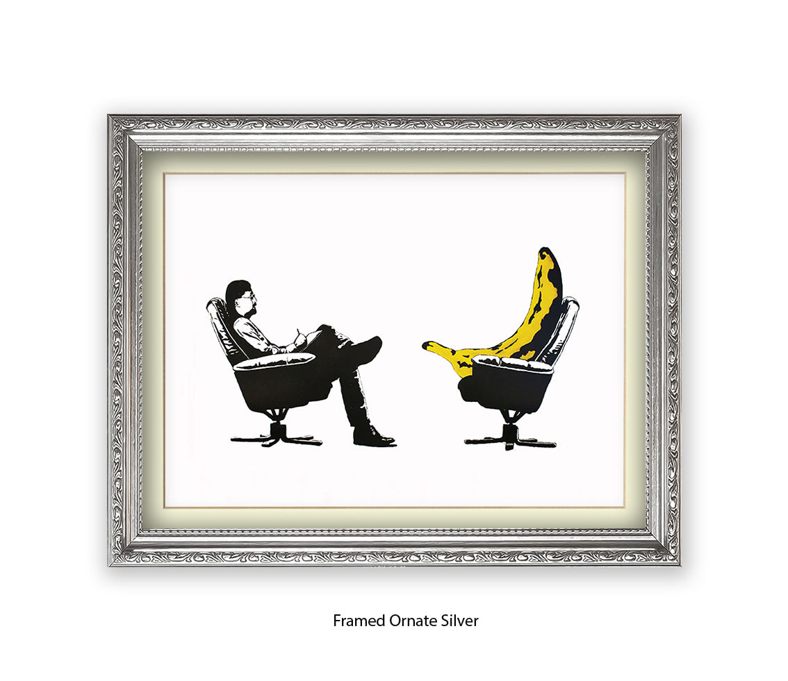 Banana Therapy Banksy Art Print