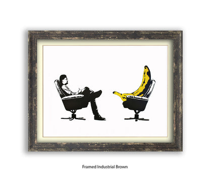 Banana Therapy Banksy Art Print