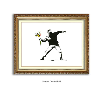 Flower Chucker Hooligan Banksy Art Print