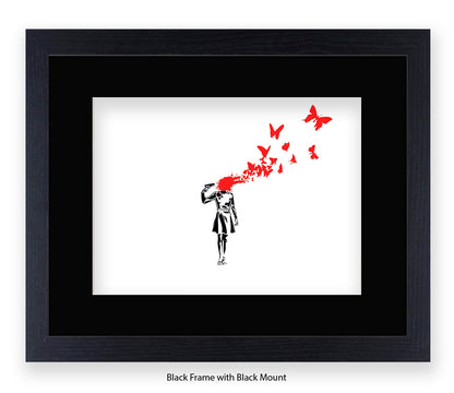 Pistol Head - White - Banksy Art Print