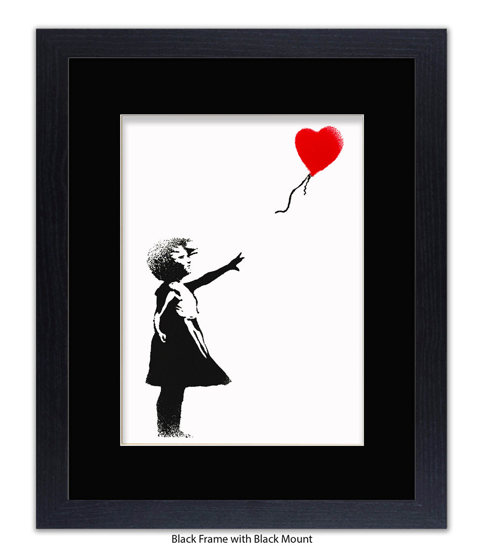 Balloon Girl White Banksy Art Print