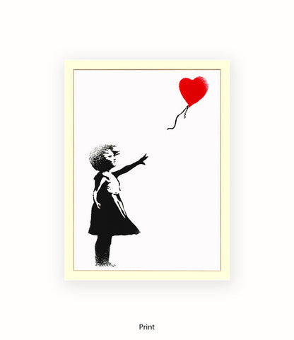 Balloon Girl White Banksy Art Print