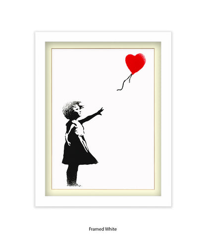 Balloon Girl White Banksy Art Print