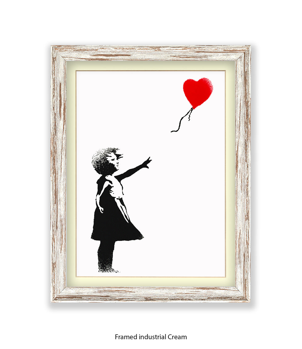 Balloon Girl White Banksy Art Print