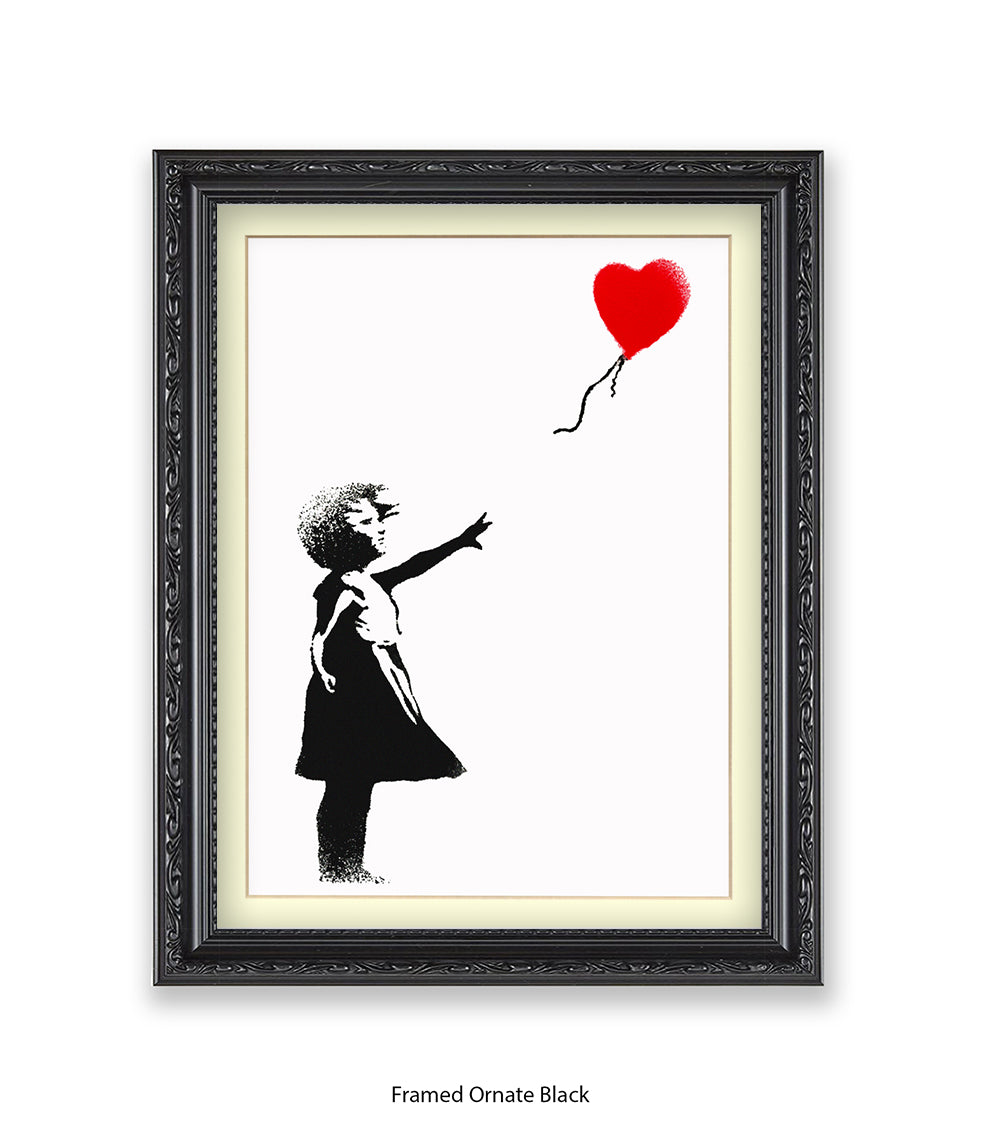 Balloon Girl White Banksy Art Print