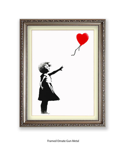 Balloon Girl White Banksy Art Print