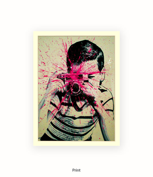 Camera Splash Boy Banksy Art Print