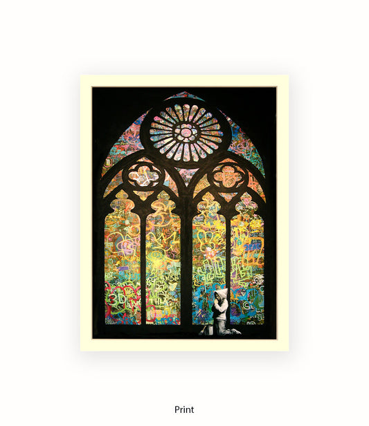 Church Boy Window Banksy Art Print