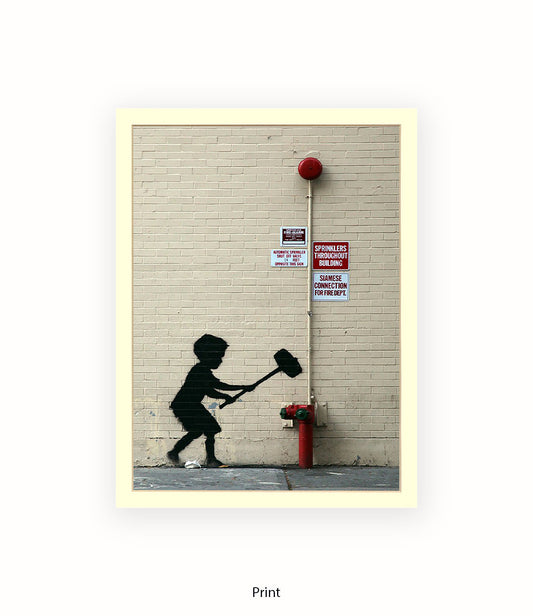 Hammer Boy Banksy Art Print