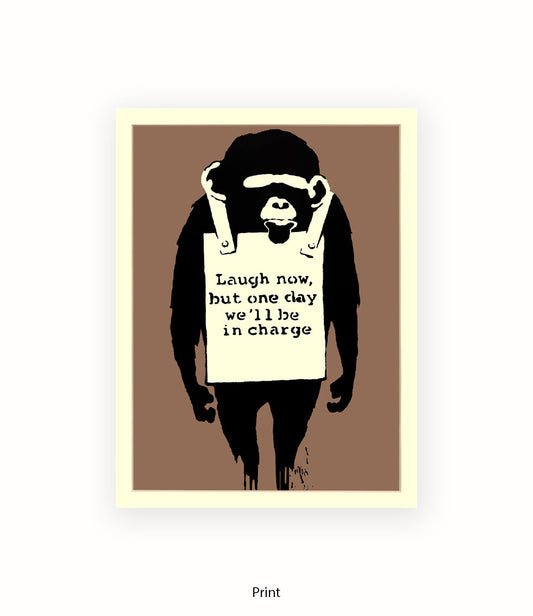 Monkey Laugh Now Banksy Art Print