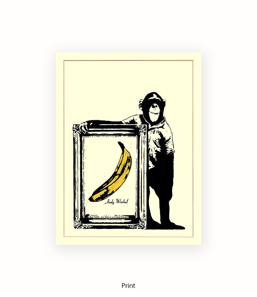 Monkey Warhol Banana Banksy Art Print