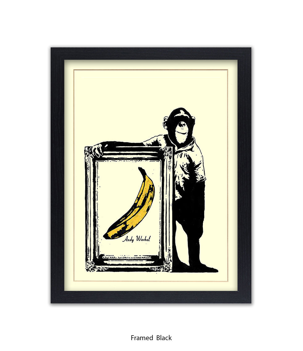 Monkey Warhol Banana Banksy Art Print