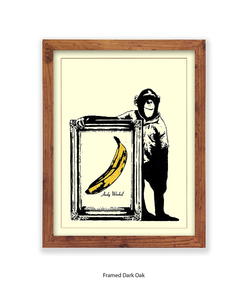 Monkey Warhol Banana Banksy Art Print