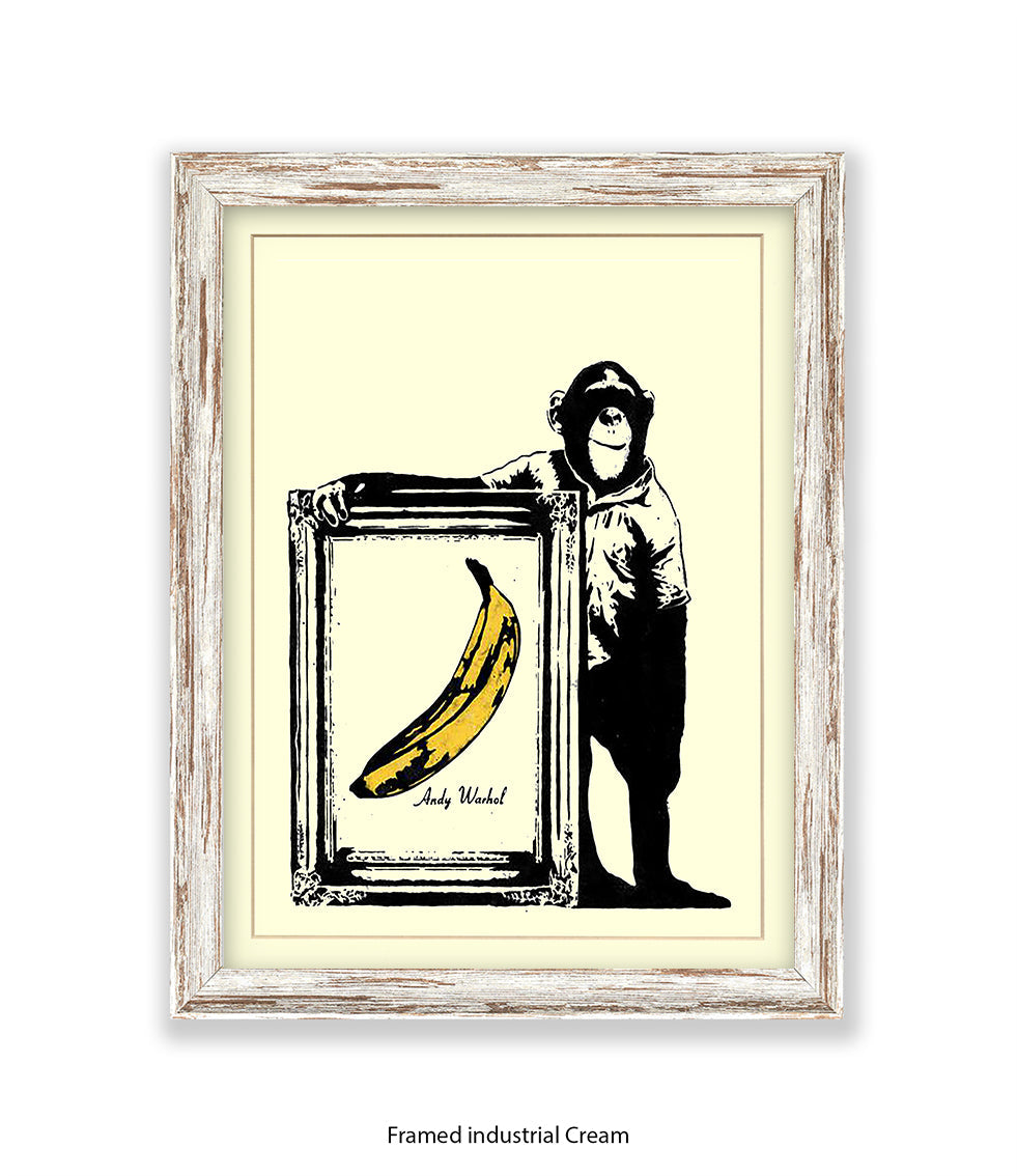 Monkey Warhol Banana Banksy Art Print