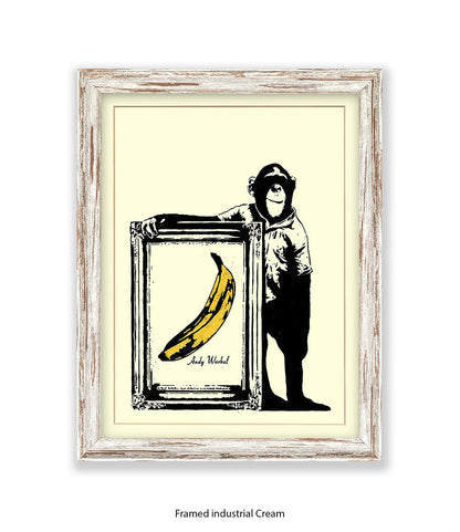 Monkey Warhol Banana Banksy Art Print