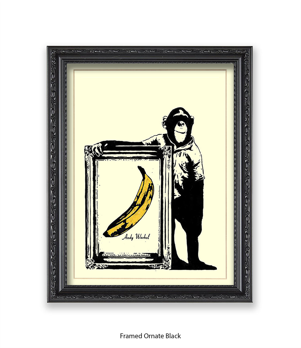 Monkey Warhol Banana Banksy Art Print