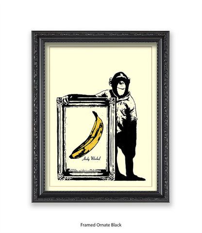 Monkey Warhol Banana Banksy Art Print