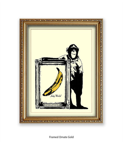 Monkey Warhol Banana Banksy Art Print