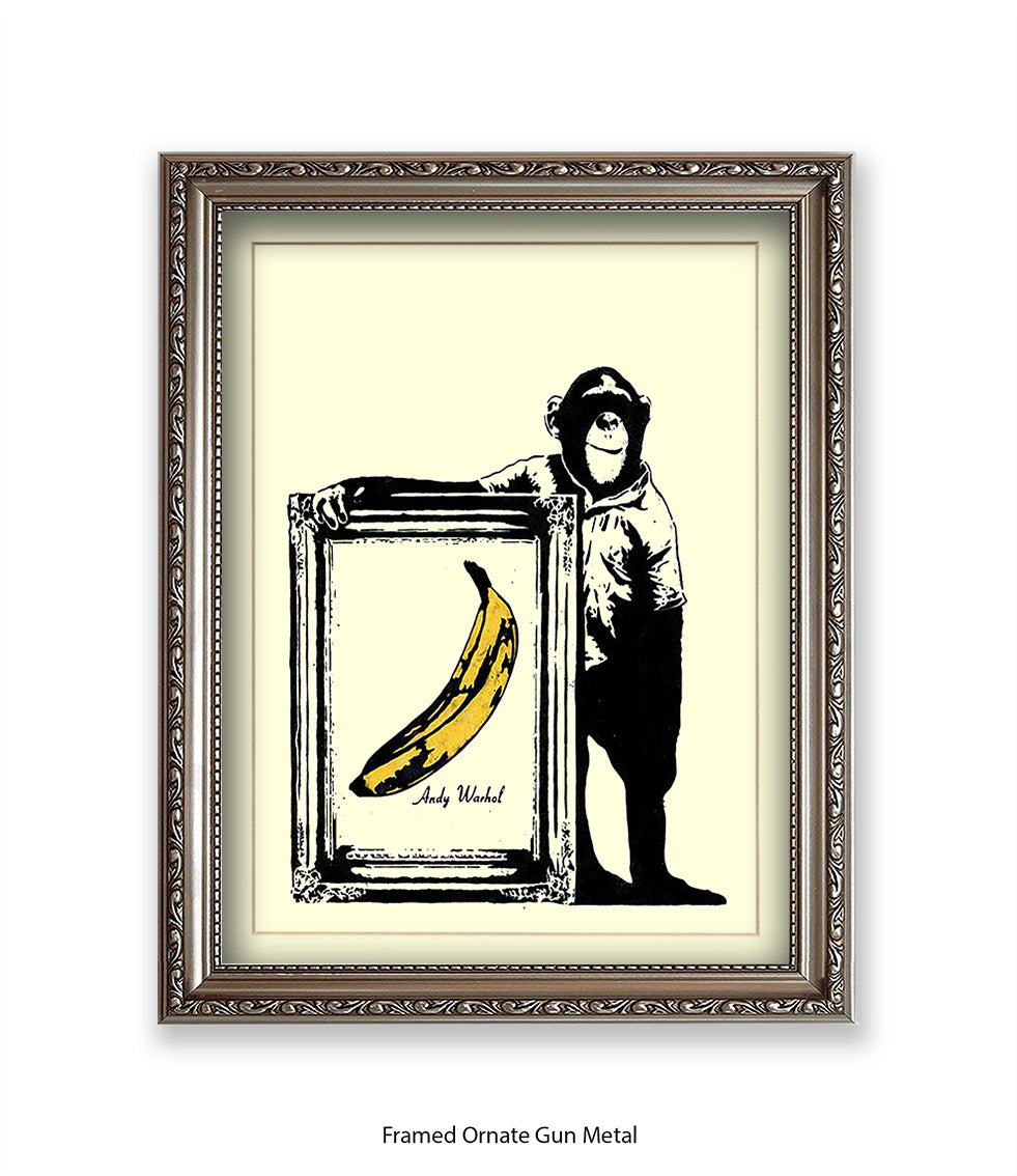 Monkey Warhol Banana Banksy Art Print