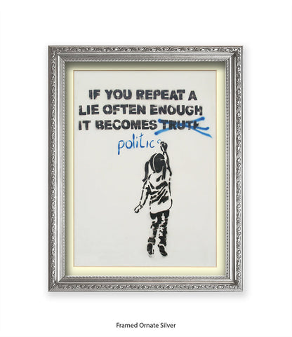 Politics Girl Banksy Art Print