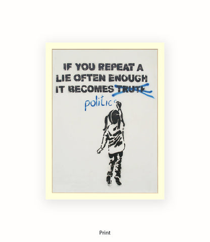 Politics Girl Banksy Art Print