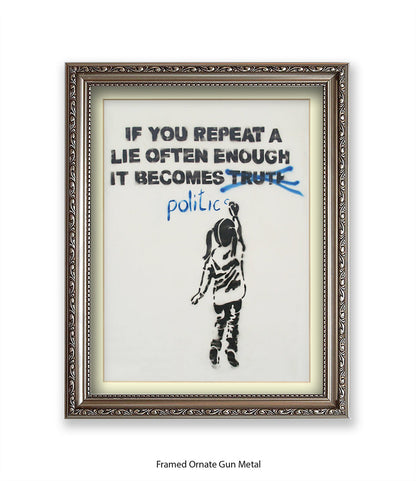 Politics Girl Banksy Art Print