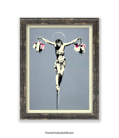 Jesus Shopping Bags Banksy Art Print