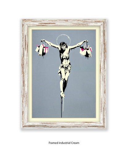 Jesus Shopping Bags Banksy Art Print