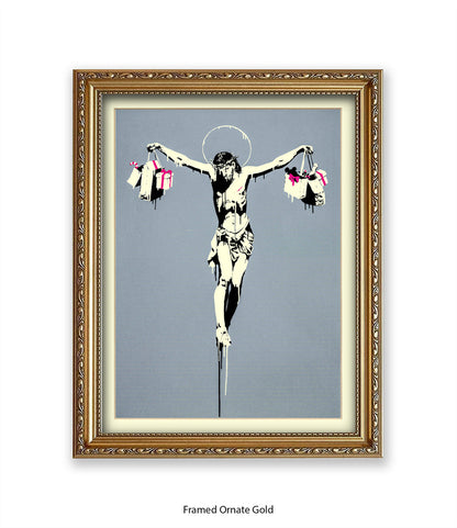 Jesus Shopping Bags Banksy Art Print