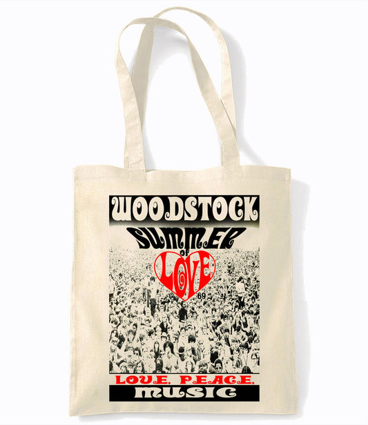 Woodstock - 1969 - Retro Shopping Tote Bag