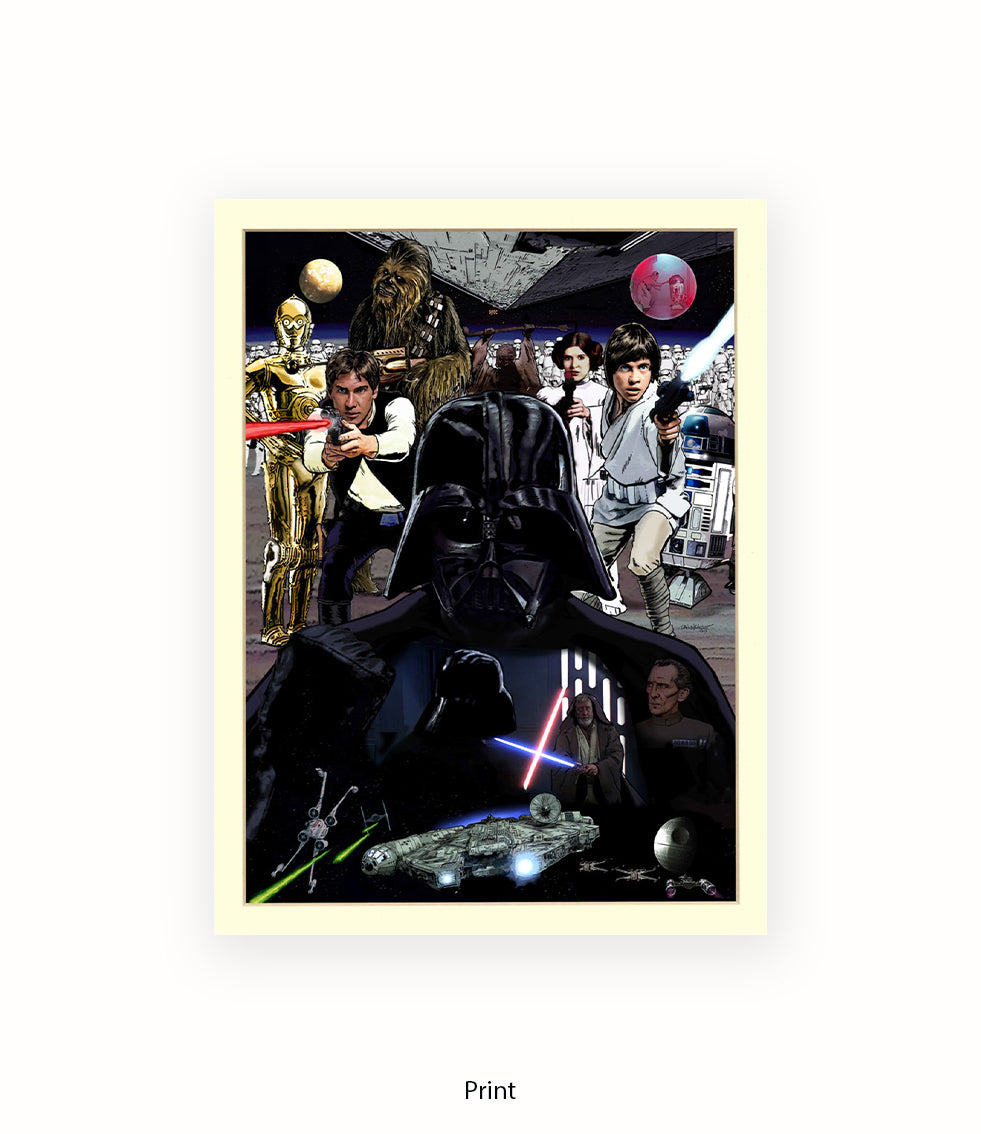 Star Wars Colllage Dan Avenell Art Print