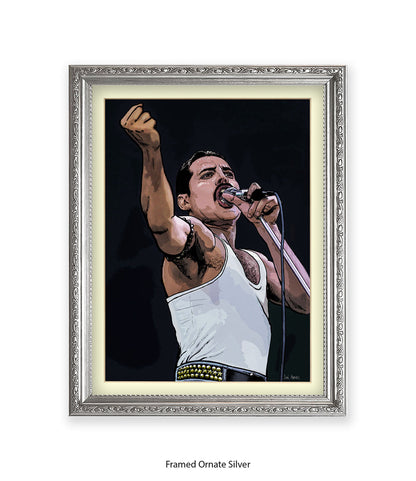 Freddie Mercury Fist Dan Avenell Art Print