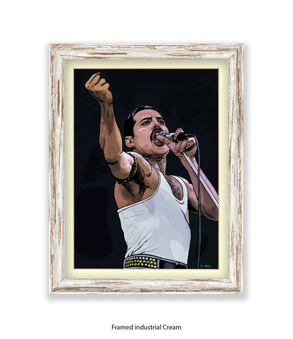 Freddie Mercury Fist Dan Avenell Art Print