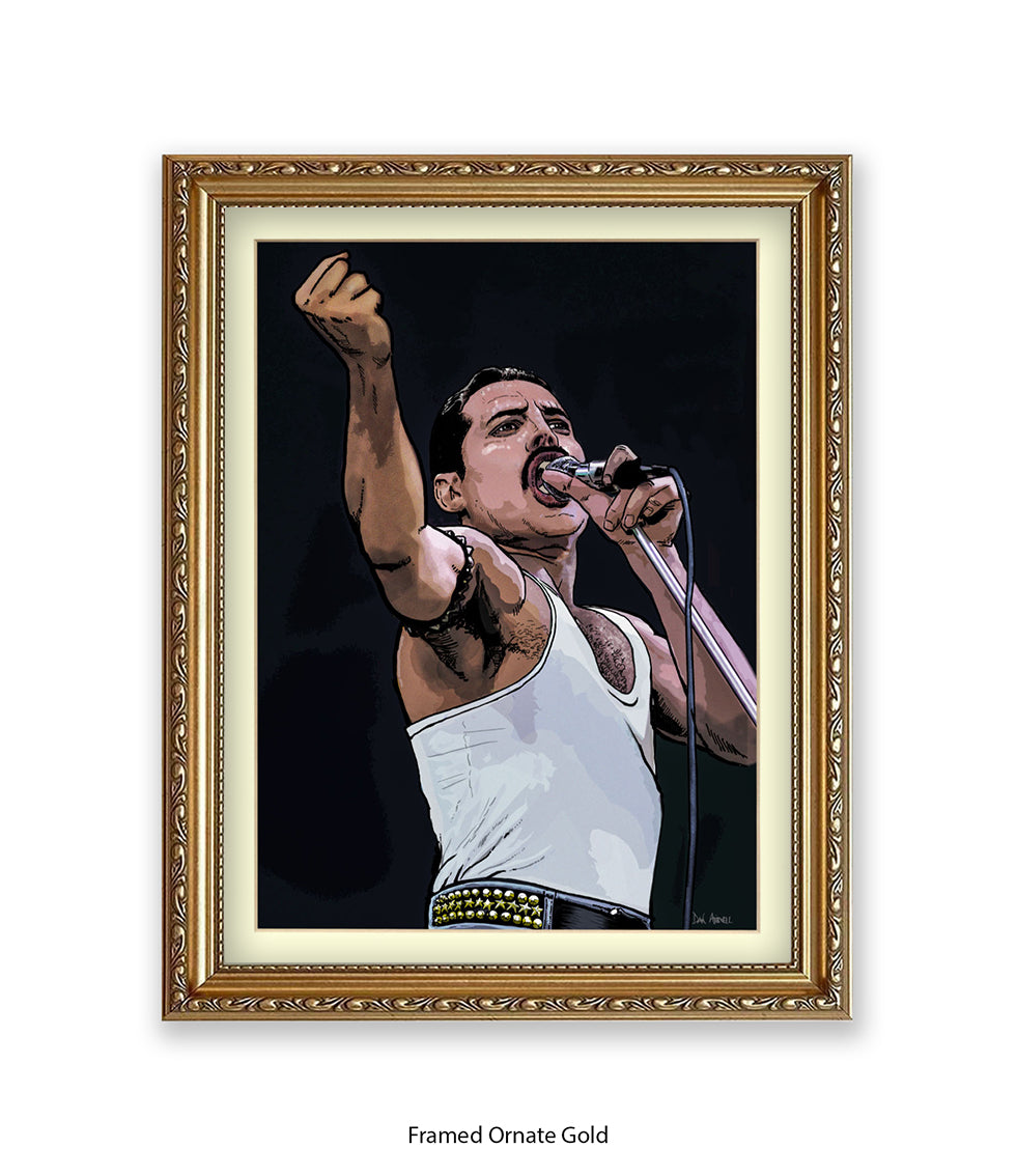 Freddie Mercury Fist Dan Avenell Art Print