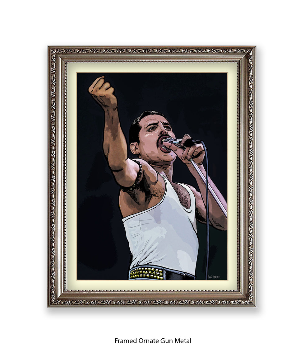 Freddie Mercury Fist Dan Avenell Art Print