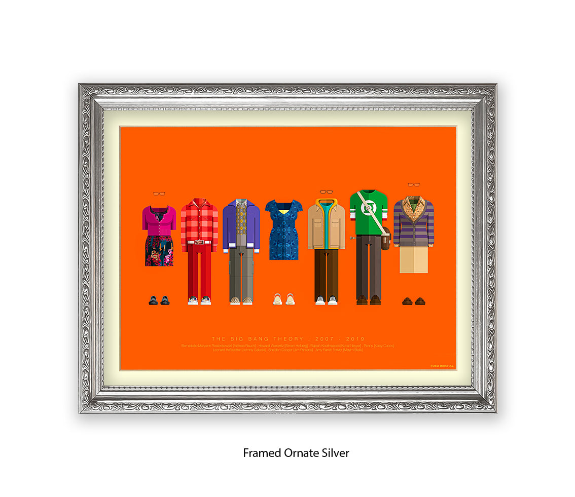 Big Bang Theory 7 Characters - H Fred Birchal Art Print