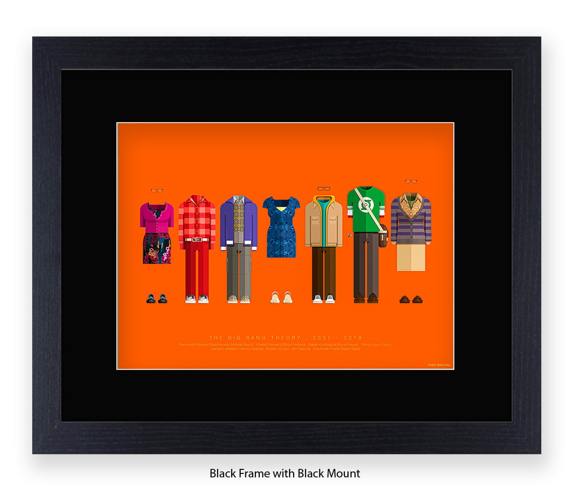 Big Bang Theory 7 Characters - H Fred Birchal Art Print