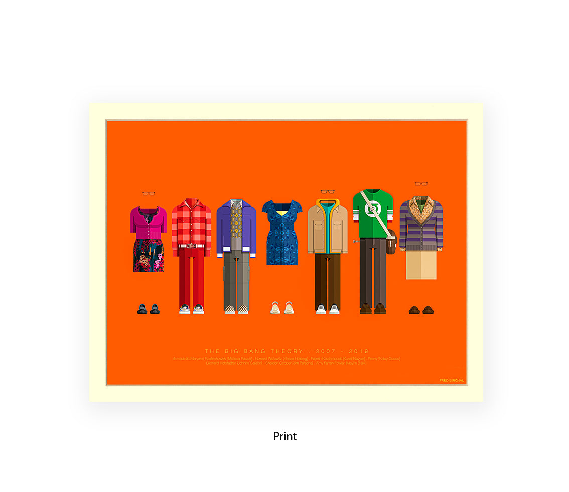 Big Bang Theory 7 Characters - H Fred Birchal Art Print