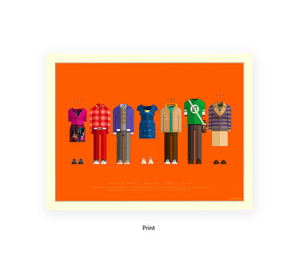 Big Bang Theory 7 Characters - H Fred Birchal Art Print