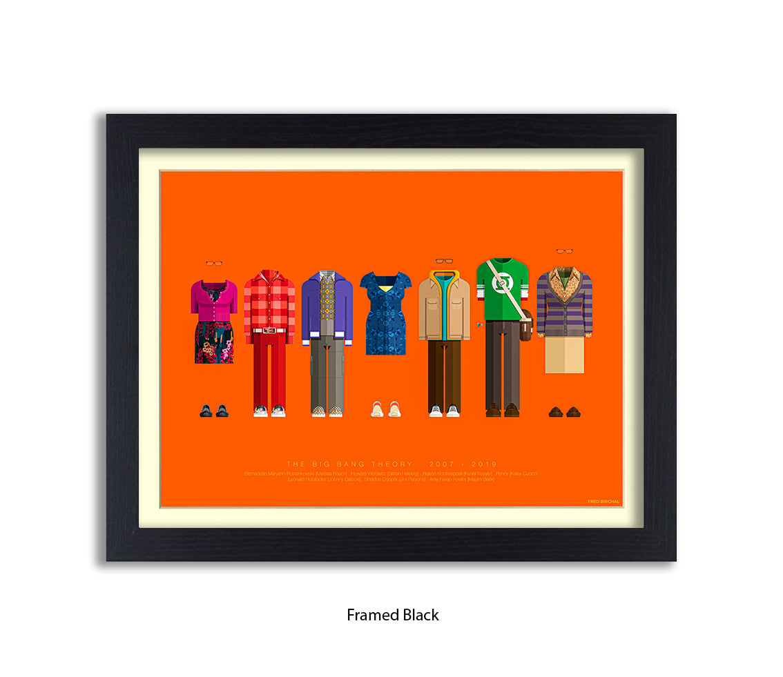 Big Bang Theory 7 Characters - H Fred Birchal Art Print