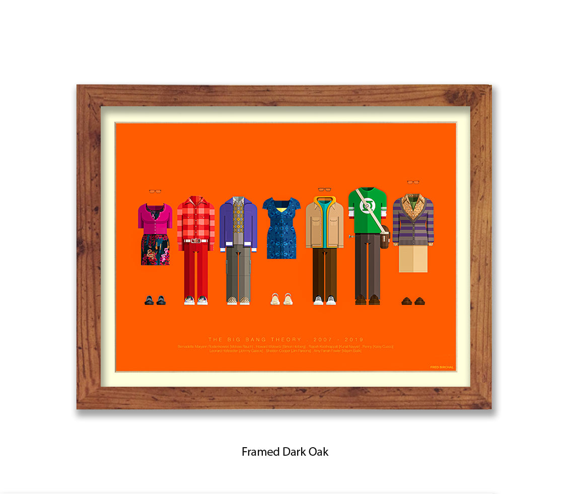 Big Bang Theory 7 Characters - H Fred Birchal Art Print